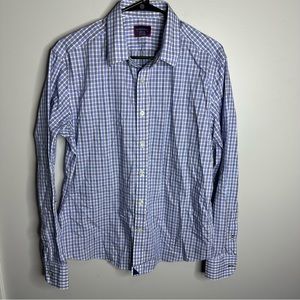 Men’s UNTUCKit Size Medium Blue Plaid‎ Long Sleeve Button Shirt